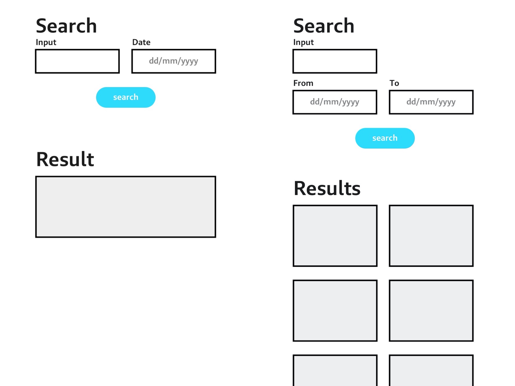 A sketch of the different versions of the application
