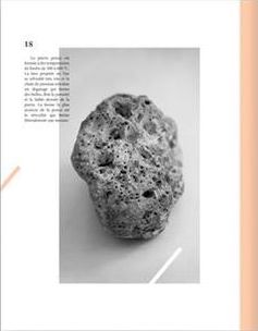 Image of a magazine containing a stone and some unreadable text